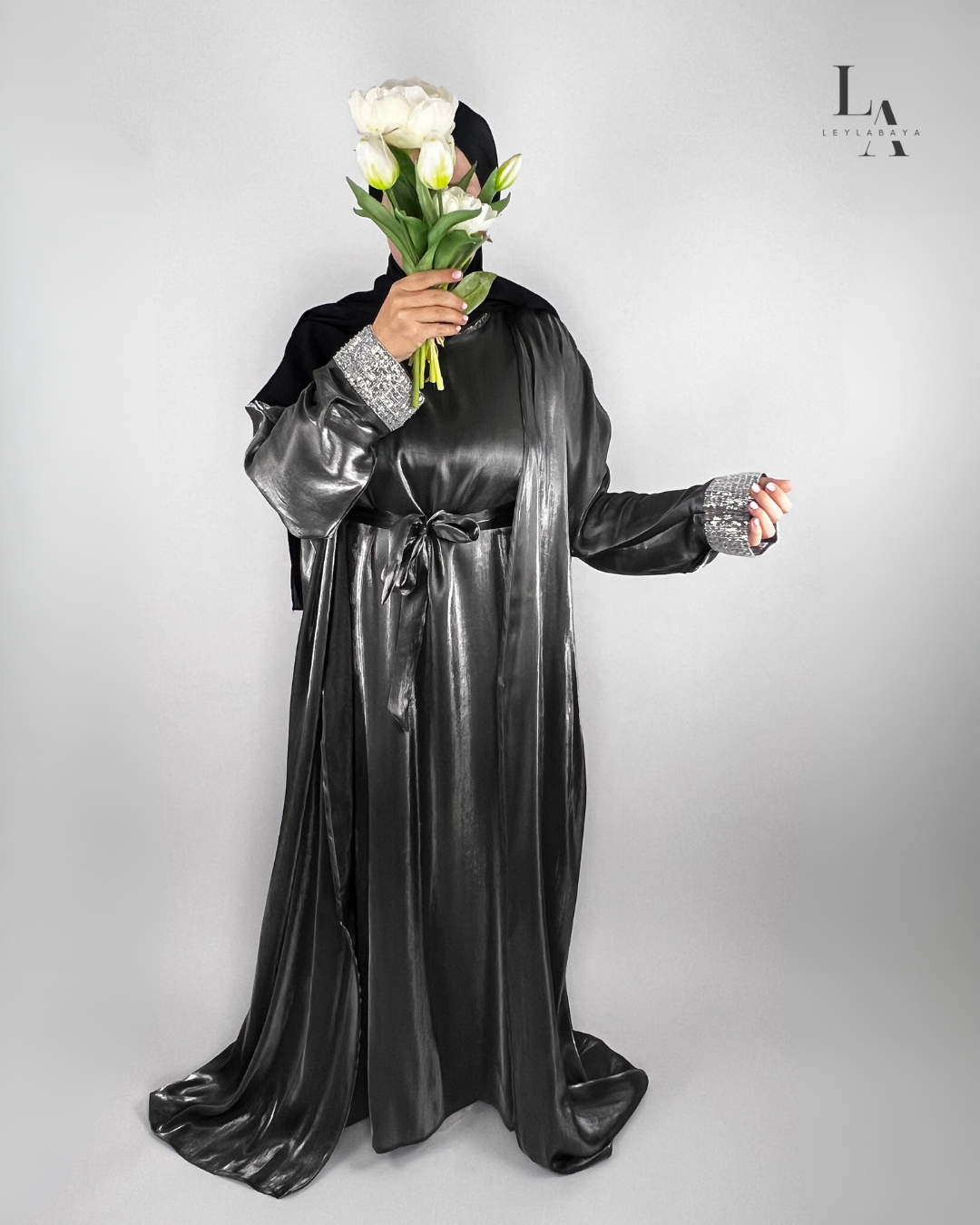 ABAYA AYLA 2-TEILIG SILVER