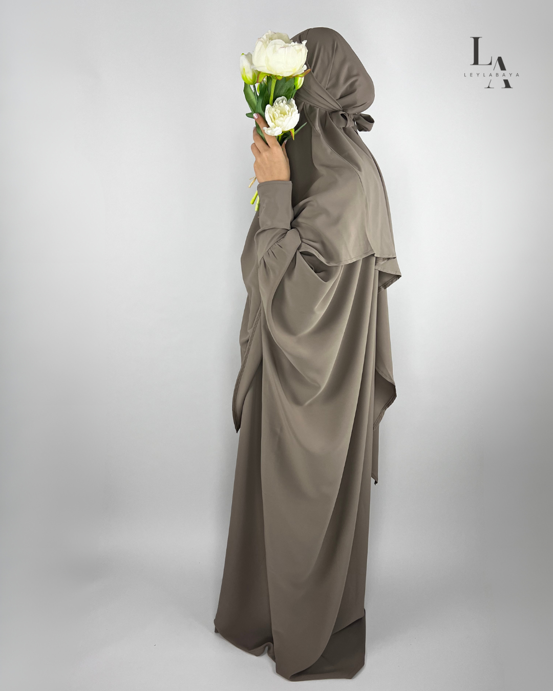 ABAYA SET MIT KHIMAR TAUPE