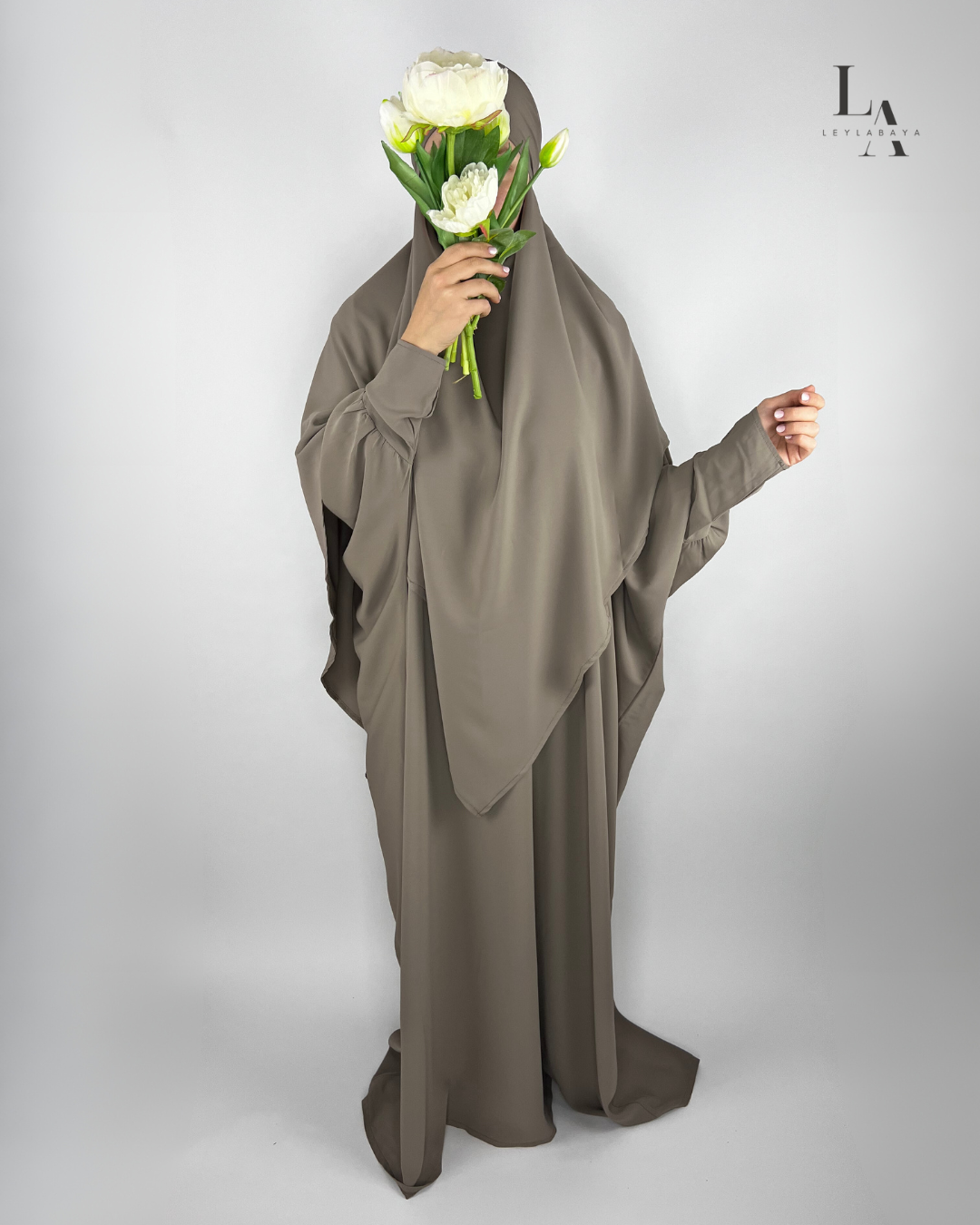 ABAYA SET MIT KHIMAR TAUPE