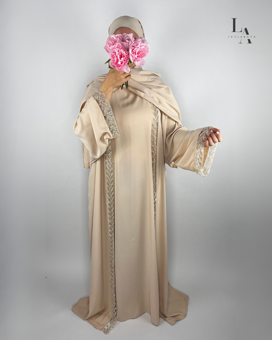 ABAYA MERVE 3-TEILER BEIGE