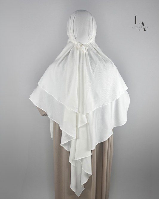 KHIMAR ALEYNA 2-LAGIG WHITE