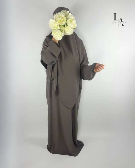 ABAYA LEYLA SET (MIT KHIMAR) TAUPE