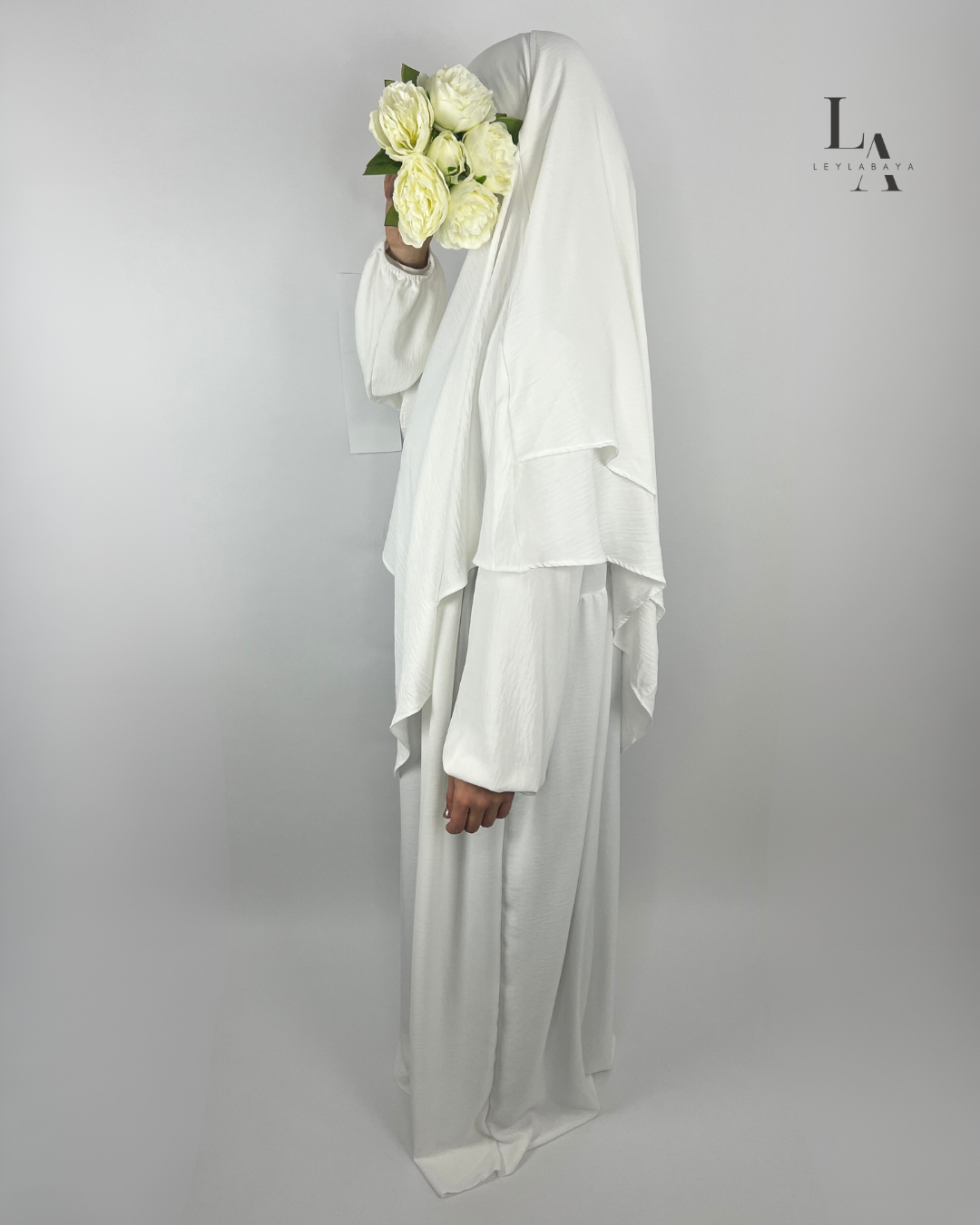ABAYA SARA SET (MIT KHIMAR) WHITE